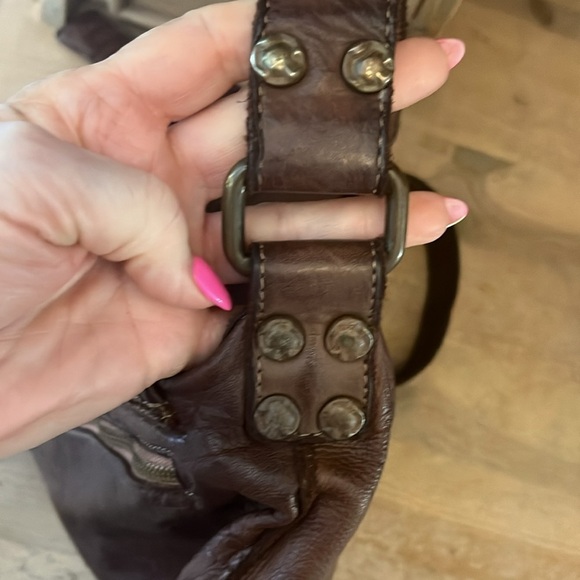 Civico 93 Bag Crossbody Woven Leather Italy Adjustable Strap Brass Hardware - Picture 12 of 13